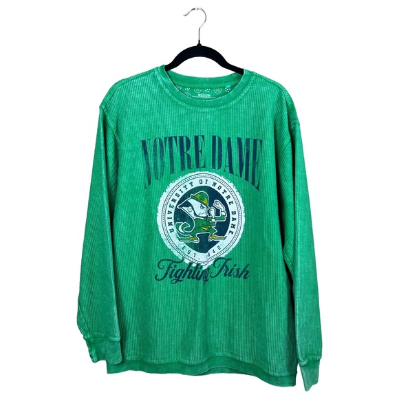 Pressbox Tops - Pressbox Notre Dame Fighting Irish Corduroy Crewneck Medium Gorpcore Blokecore